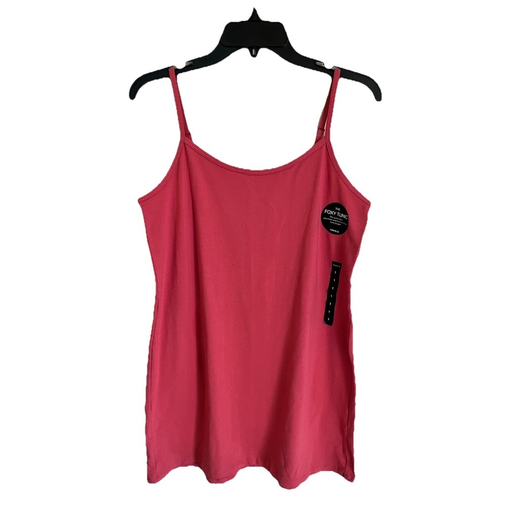 Torrid Size 1X Foxy Tunic Cami Camisole Top NWT Holly Berry Adj Straps